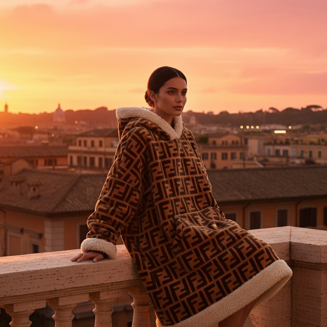 Caramel Sunset Hoodie Blanket