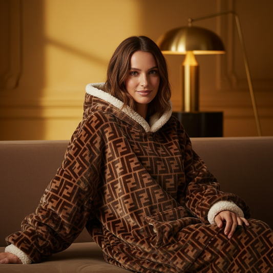 Mocha Fire Hoodie Blanket