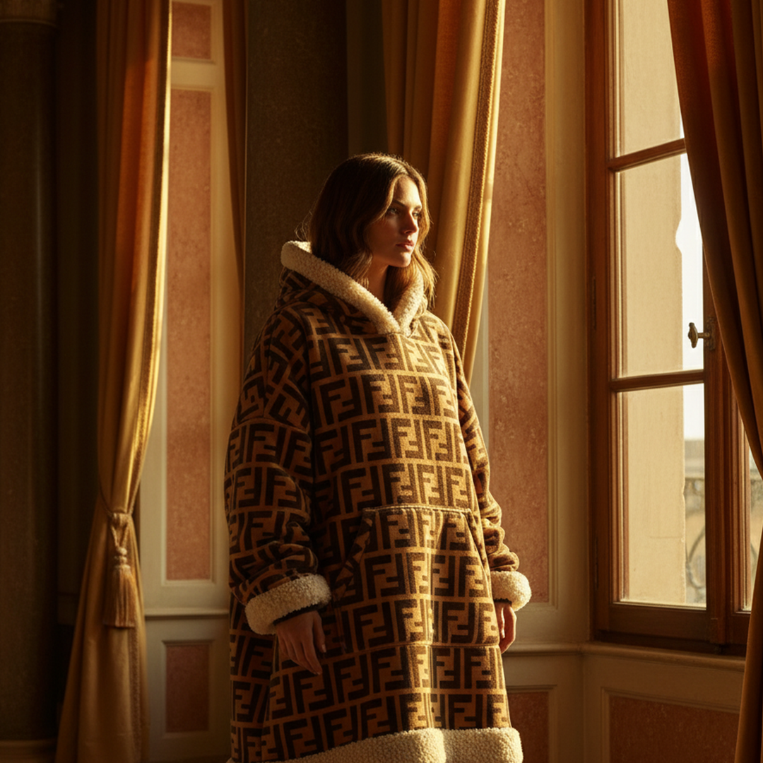 Caramel Sunset Hoodie Blanket