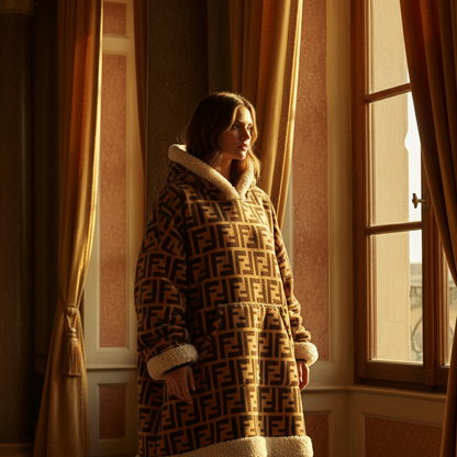 Caramel Sunset Hoodie Blanket